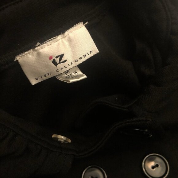 IZ Byer California Size M Girls Swing Jacket 3/4 Sleeve Peter Pan Collar Black - Picture 8 of 16